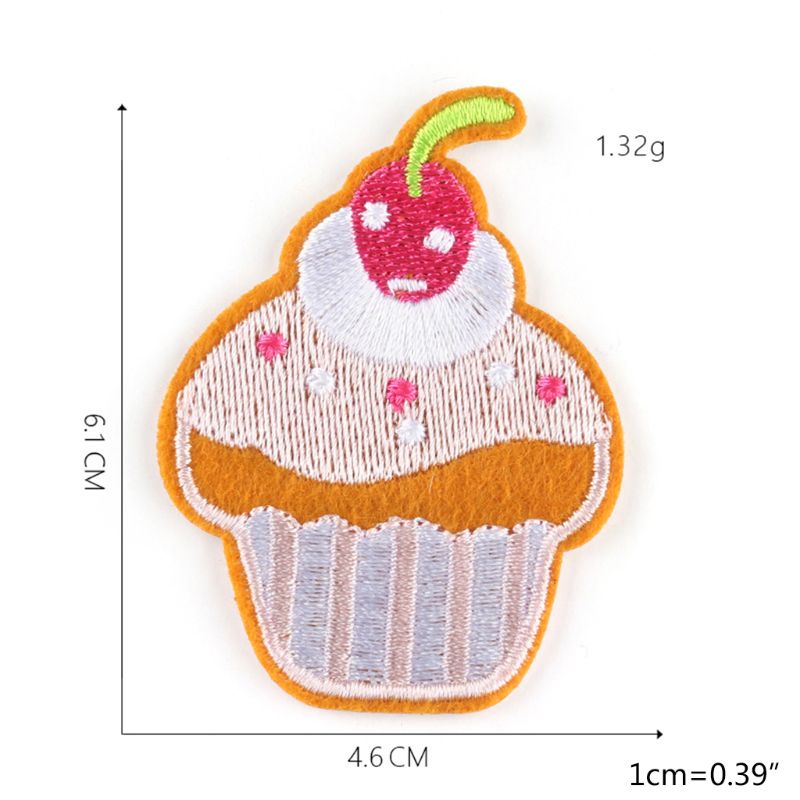 Parches decorativos de dibujos animados para cupcakes, 14 Uds., Hierro sobre bordado, apliques de costura A2UA