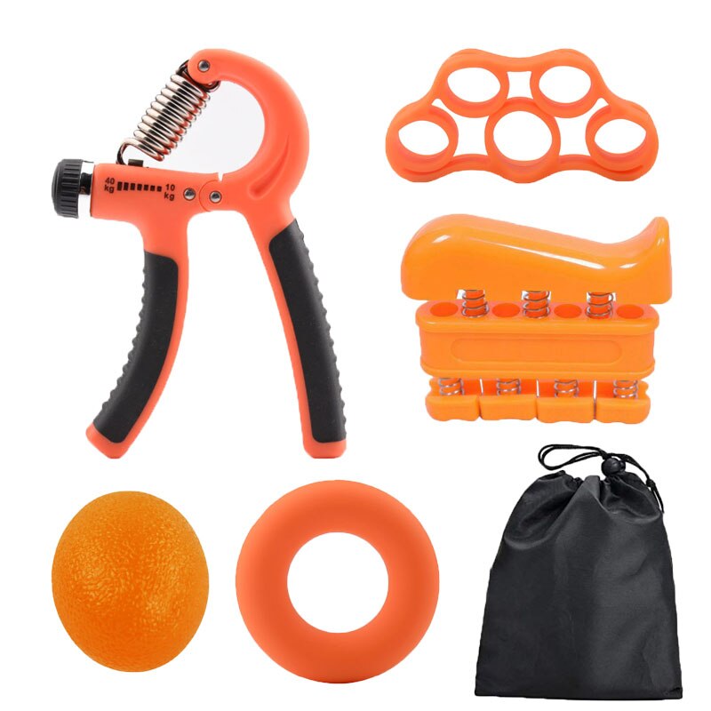Juego de pinzas de entrenamiento para muñeca, expansor de dedo, ejercitador de mano, fortalecedor de antebrazo, equipo de ejercicio de potencia muscular: Naranja