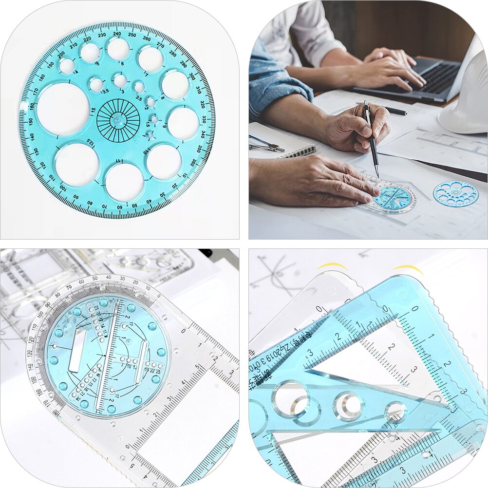 1 Set Geometric Drawing Ruler Students Drawing Ruler Drafting Drawing Ruler