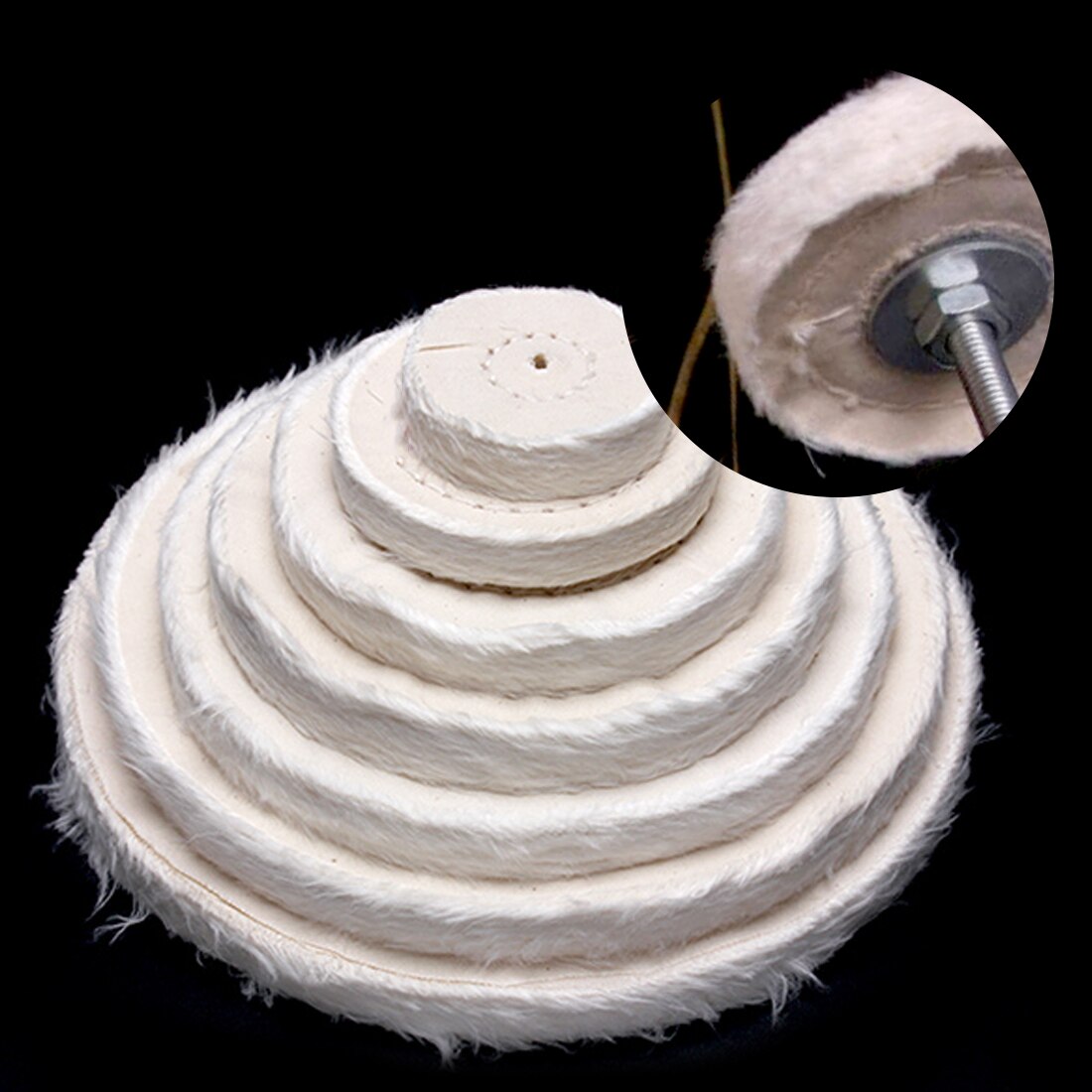 Ruedas pulidoras de 2 "-12" para pulir, tela de algodón, rueda pulidora, espejo de joyería de oro y plata, amoladora para pulir, almohadilla para herramientas abrasivas