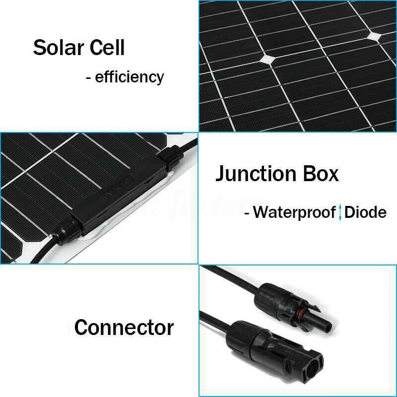 300W Watt Portable Mono-Crystalline Solar Panel 18V RV Car Battery Charger