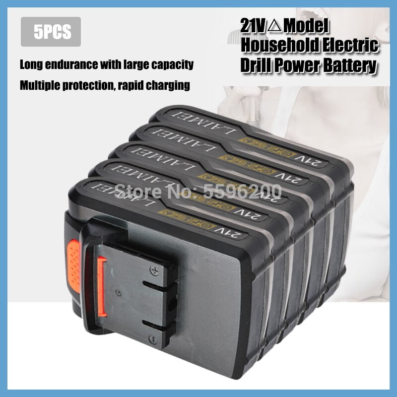 21V Power Lithium Battery Large Capacity Cordless Electric Screwdriver Battery Mini drill lithium battery: 5PCS