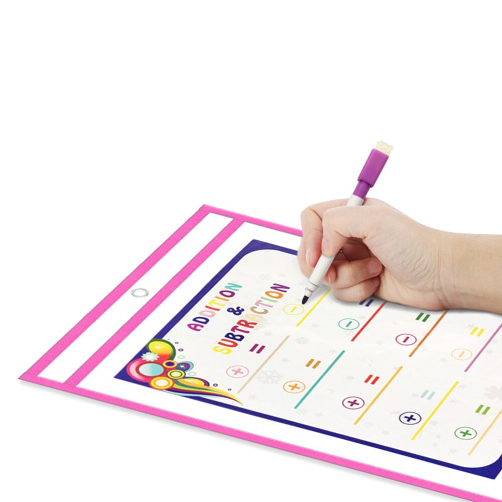10Pcs Transparent Umwelt Trockenen Löschen Datei Taschen Verschiedene Farben Dokument Beutel Schreibwaren für Büro Schule