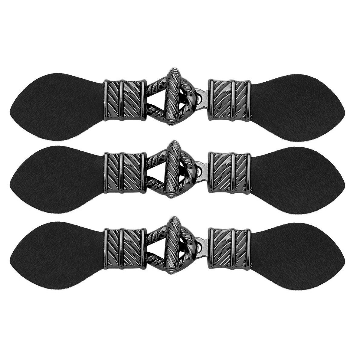 3 par poncho cape cardigan clips wrap sjal fastgørelse pu læder spænder skridsikre spændenåle til tøj indretning gør det selv tilbehør: Pistol sort d