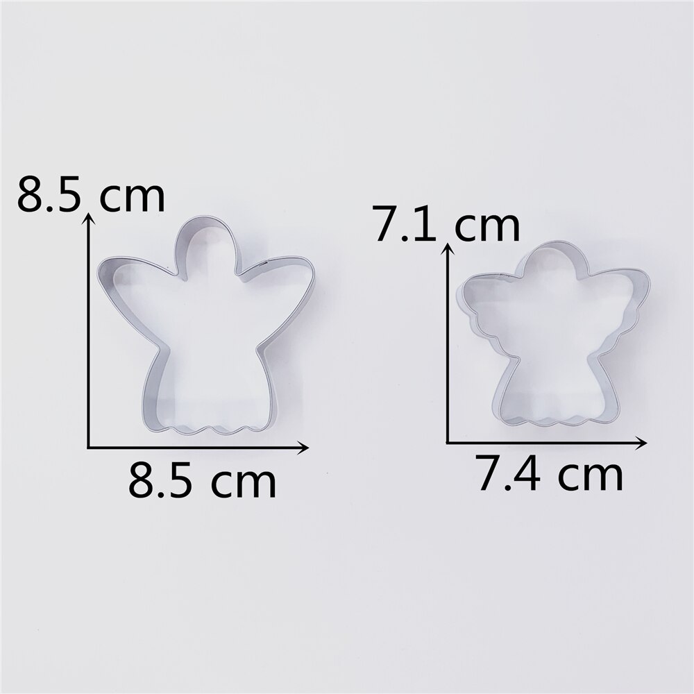 Keniao Angel Cookie Cutter Voor Christmas Party-8.5 Cm En 7.4 Cm-Biscuit/Fondant/Gebak Cutter -Rvs