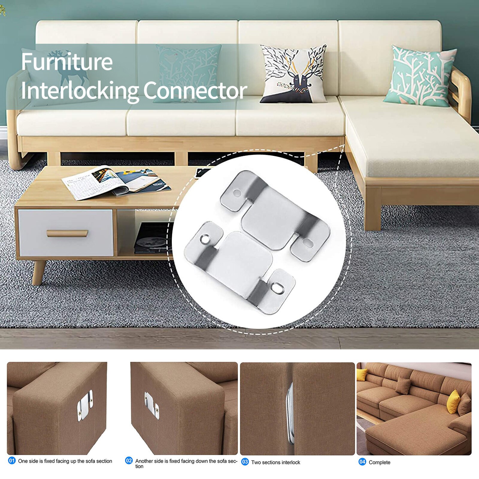 25#  sofa kontakt premium møbler sammenlåsende metall kontakt brakett med skruer multifunksjonelle enkle installasjon kroker