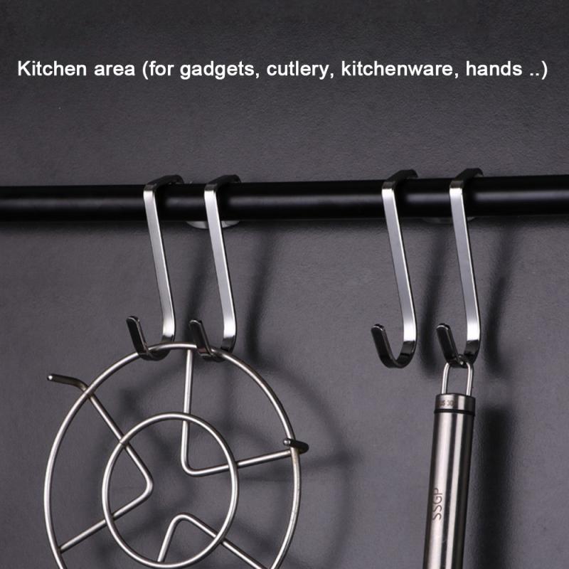 Stainless Steel Double S Shape Hook For Kitchen Bathroom Door Metal S Hooks Hanging Hanger Storage Racks Organizer Accessories