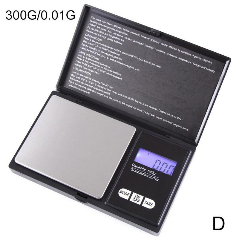 0.01g wyświetlacz Lcd o wysokiej precyzji Mini waga elektroniczna złoto jedzenie na biżuteria kuchenna waga kieszonkowa waga kuchenna Wei: D