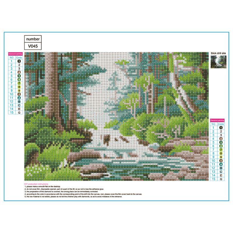 Mountain spring 5D DIY Round Diamond Painting Embroidery Drill Needlework Cross Craft Stitch Kit Home Decor Q6PE