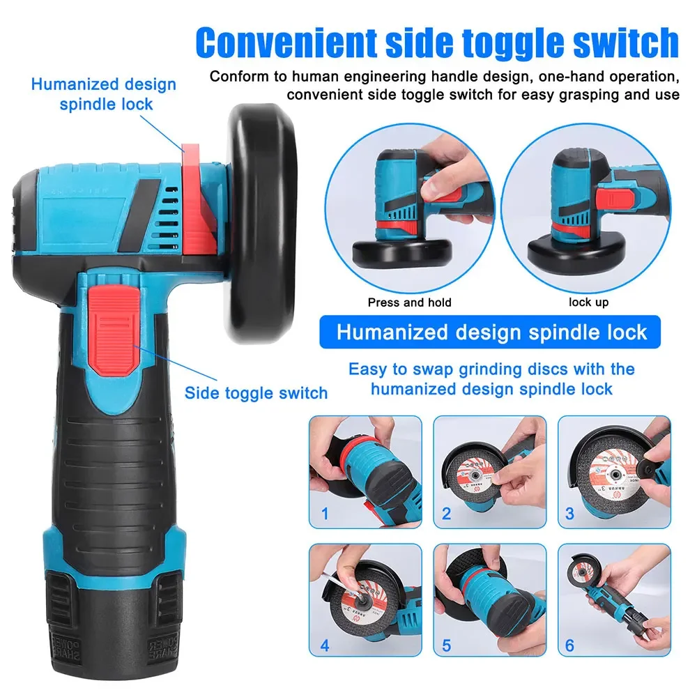 Mini Haakse Slijper Bosmaaier 12V Draadloze Kleine Polijstmachine Snijden Draagbare Polijstmachine Zaagblad Thuis DIY Power Tool