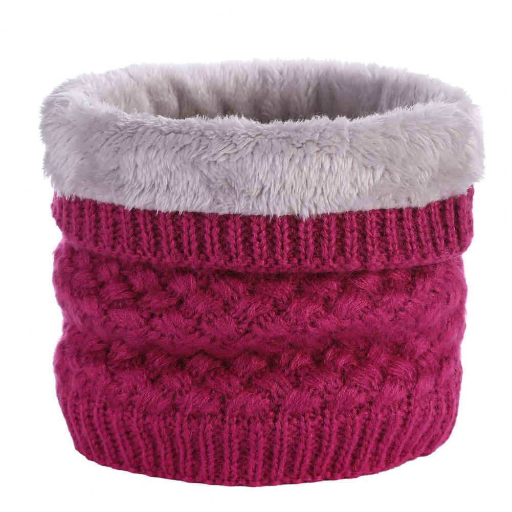Neck Warmer Wear Resistant Thick High Elastic Plush Lining Neck Scarf Winter Neck Warmer for Cold Weather: Rose Red