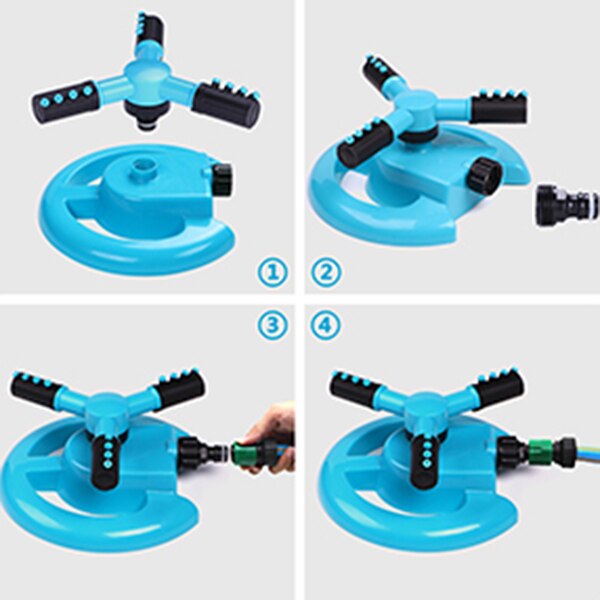 Outdoor Lawn Sprinkler 360 Degree Automatic Rotating Portable Lawn Sprinkler Adjustable Gardening Irrigation Supplies-Water Up T