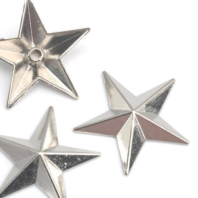 60 set/lote 29mm de aleación de zinc de remaches de metal star vaqueros prendas remaches alumbre de níquel negro bronce dorado ZD-026: NICKEL