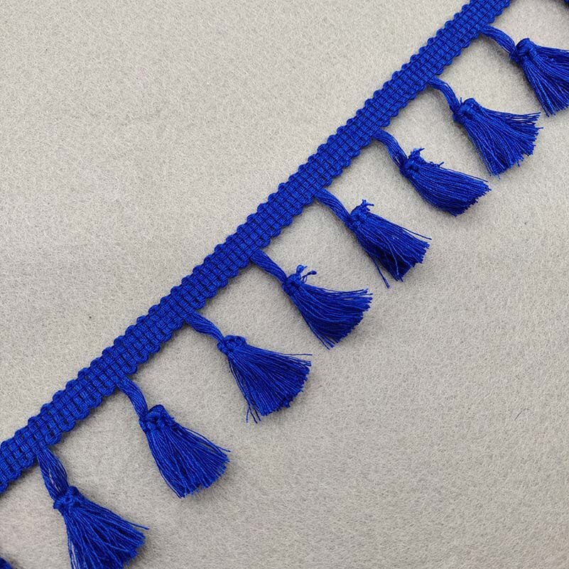 1Yards of Pack 40MM Width Fringe Trim Lace Fibre Tassel Clothes Accessories Wedding Dress Tassel Ribbon Diy: Royal blue