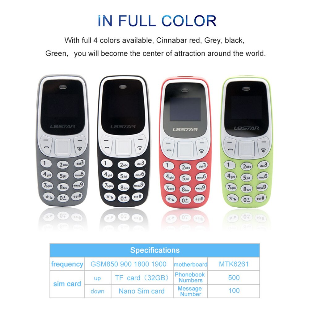 L8star Mini téléphone changeur de voix GSM 2G/3G téléphone portable BM10 BM90 sans fil Bluetooth écouteur Bluetooth cadran téléphone avec lecteur Mp3