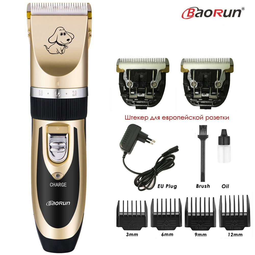 BaoRun P2 Dog Clippers Electric Pet Hair Clipper Shaver Set Haircut Machine Cat Grooming Trimmer Kit For Animals: Add B2 Blades