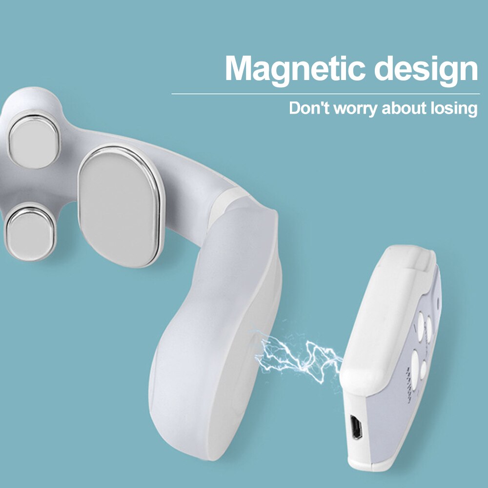 Electric Smart 4-head Neck Massager Shoulder Massage EMS Pulse Heated Magnetic Remote Soreness Relief Relaxation Health Care