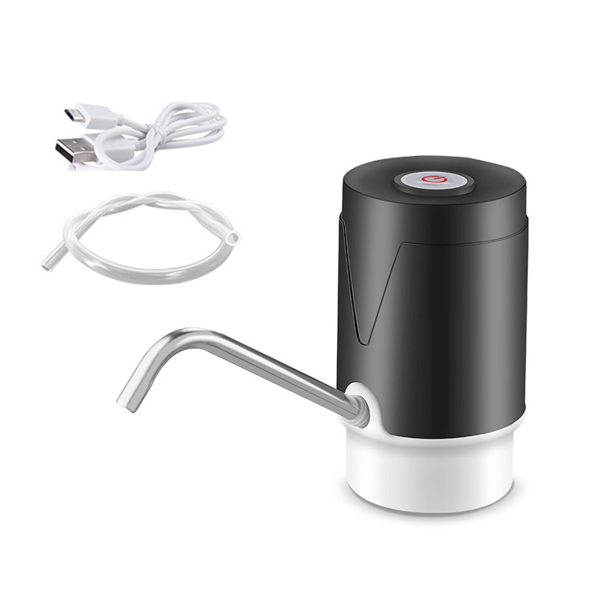 Draagbare Drinkwaterdispenser, Verwijderbare Intelligente Desktop-waterpomp met 6 Niveaus van Wateropbrengst USB Opladen Automatische Elektrische Waterfles Pomp voor Thuiskantoor (Wit