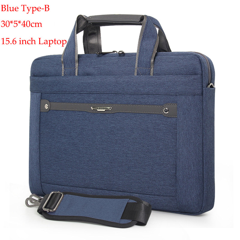 Oxford Waterproof Women Briefcase 15.6 inch Laptop Handbag Causal Document Office Shoulder Bag Computer Bag for Men: Type-B blue