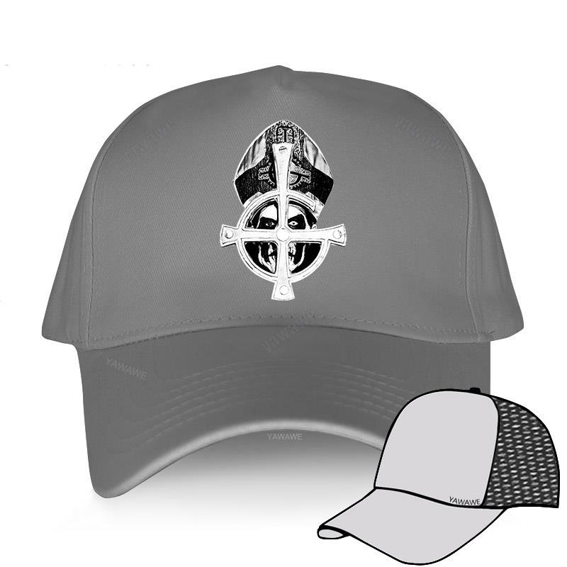 Baseball Caps Summer Casual Adjustable hat Ghost B.C. Heavy Metal Hard Rock Band Papa Emeritus cap summer brand hat: grey mesh