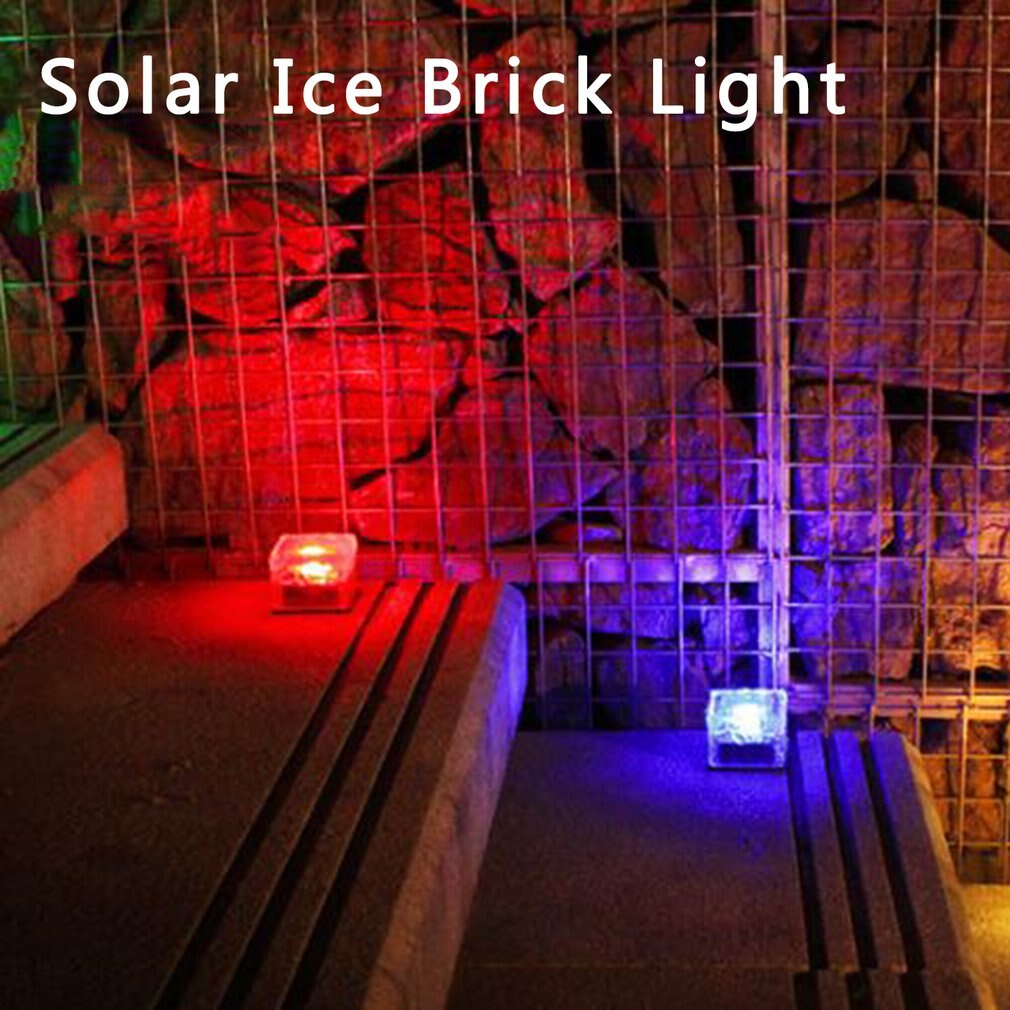 LED Solar Ulampe Solar Garten Deck Licht Ziegel Eis Würfel Pfad