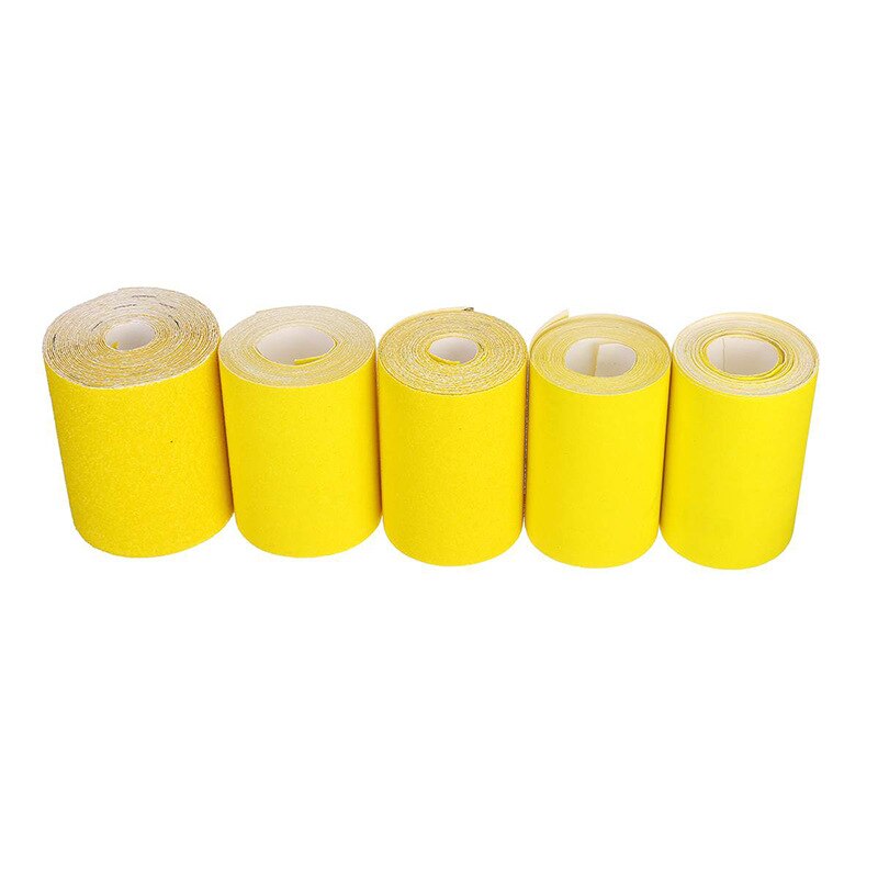 Grit 40 60 80 120 180 5M Fast Sandpaper 1pc Yellow Aluminium Oxide Sanding Roll Woodwork Metalwork Hand Abrasive Tool