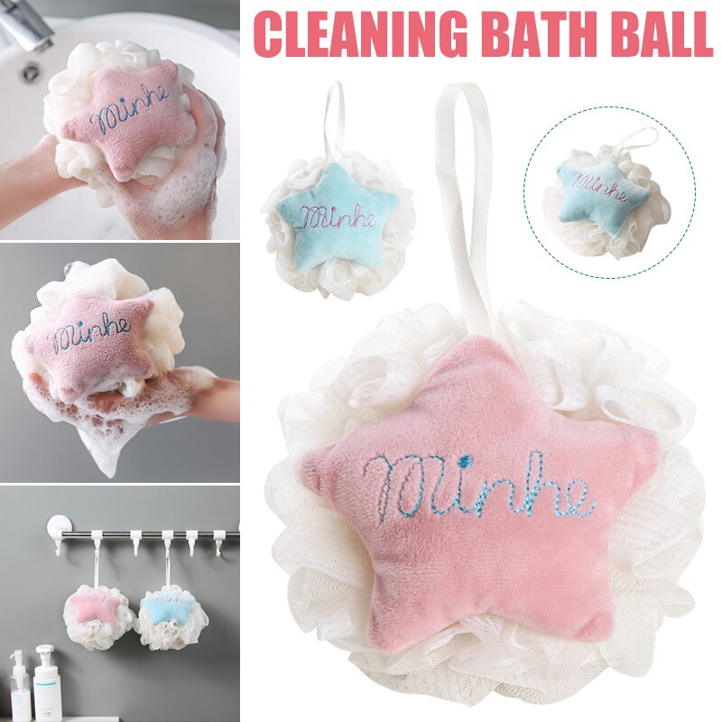 Superzachte bad- en doucheluffaspons, poef, bodyscrub, stervormige badluffaspons voor mannen, vrouwen en kinderen.