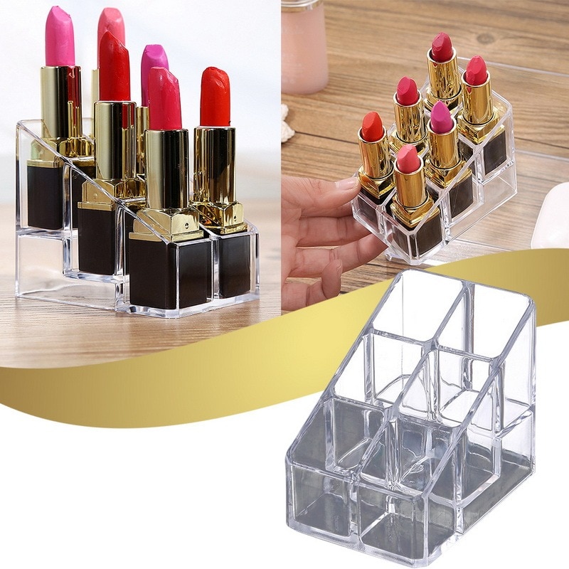 24/6 Grid Lipstick Box Acryl Make Organizer Opbergdoos Lippenstift Nagellak Display Stand Houder Cosmetische Organizer Box #058