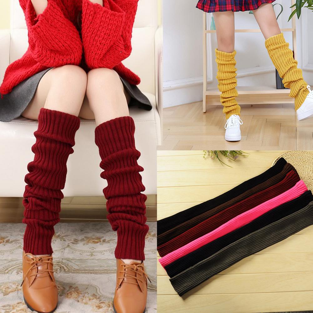 Europäischen und Amerikanischen populären warme bein socken Winter Elastische Einfarbig Gestrickte Bein Wärmer Frauen Stiefel Abdeckung modisch