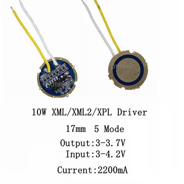 CREE XML2 XML T6 U2 LED Diode SMD5050 10W Round 20mm PCB for Flashlight Car light Headlight High Power Bulb bead DIY Parts: 10W-17mm 5 Mode