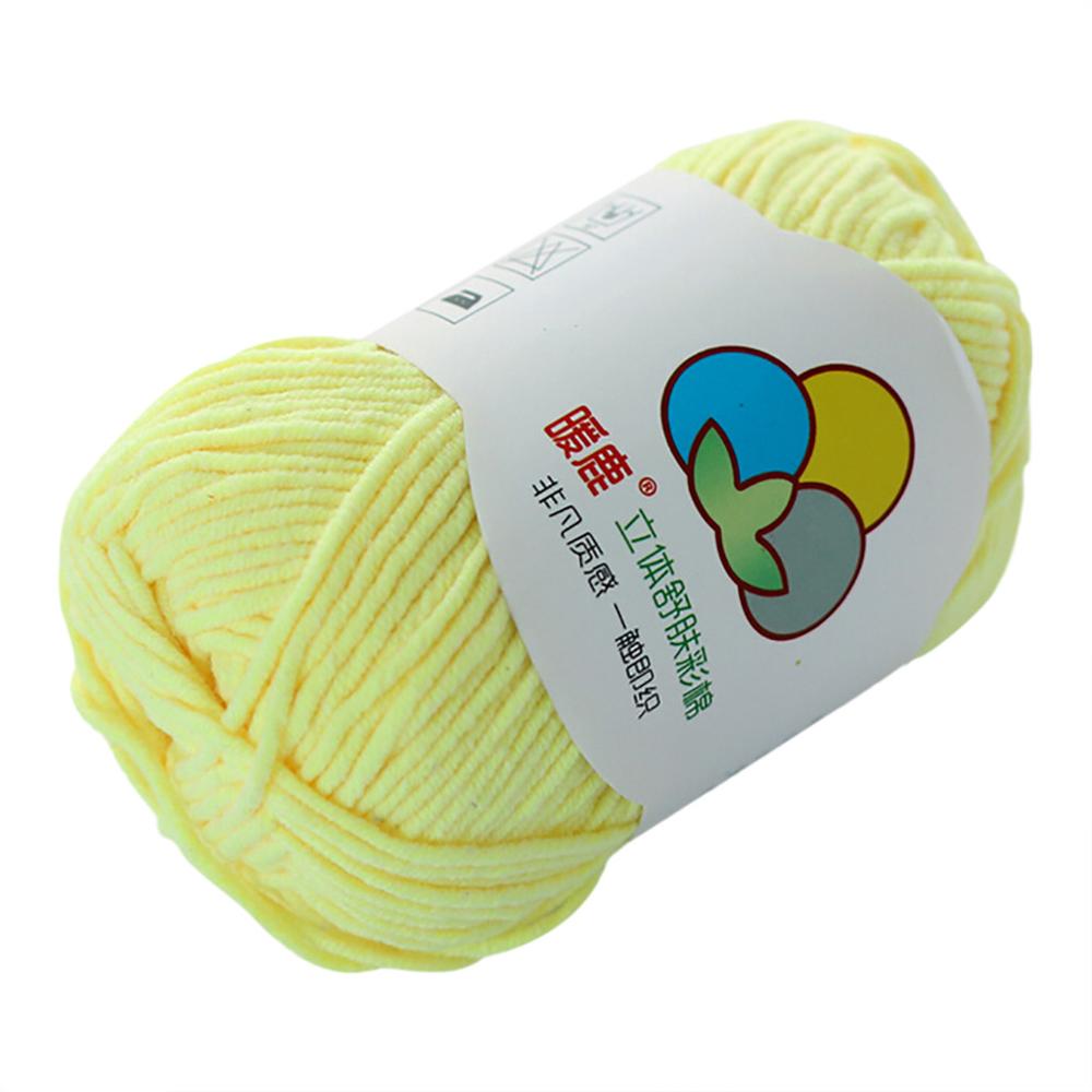 Wol Draad DIY Geweven Garen Hand Breien Gehaakte Hand Geweven 5 Strengen van Melk Katoen Warme Zachte Sjaal Trui wol Draad Q3: Yellow