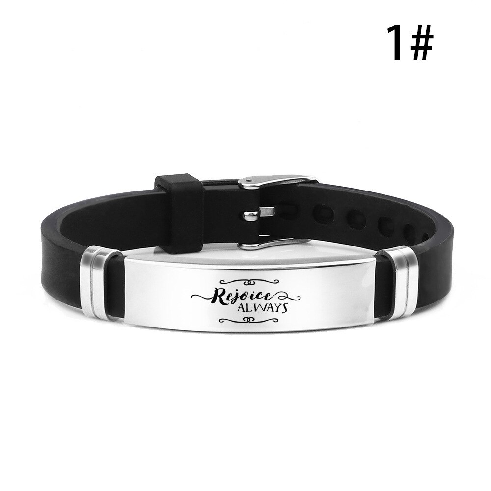 Trendy Religious Heart Jesus Scripture Quote Christian Bible Inspirational Verse Faith Hope Love Silicone Bracelets For Man: 1