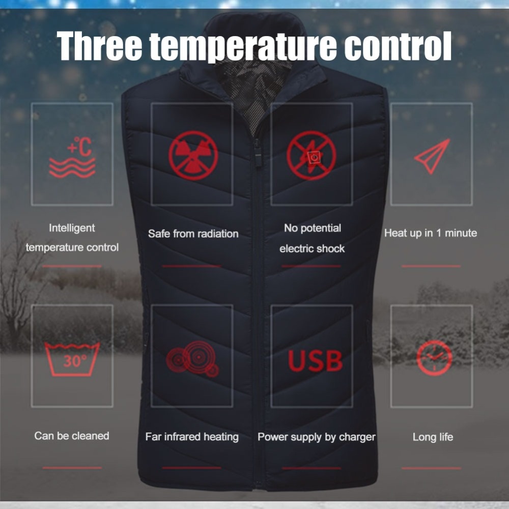 Neue Intelligente Beheizte Weste für Männer Winter Upgrad Warme Heizung Warme jacken Plus Größe elektrische Weste Outdoor USB Beheizte Weste
