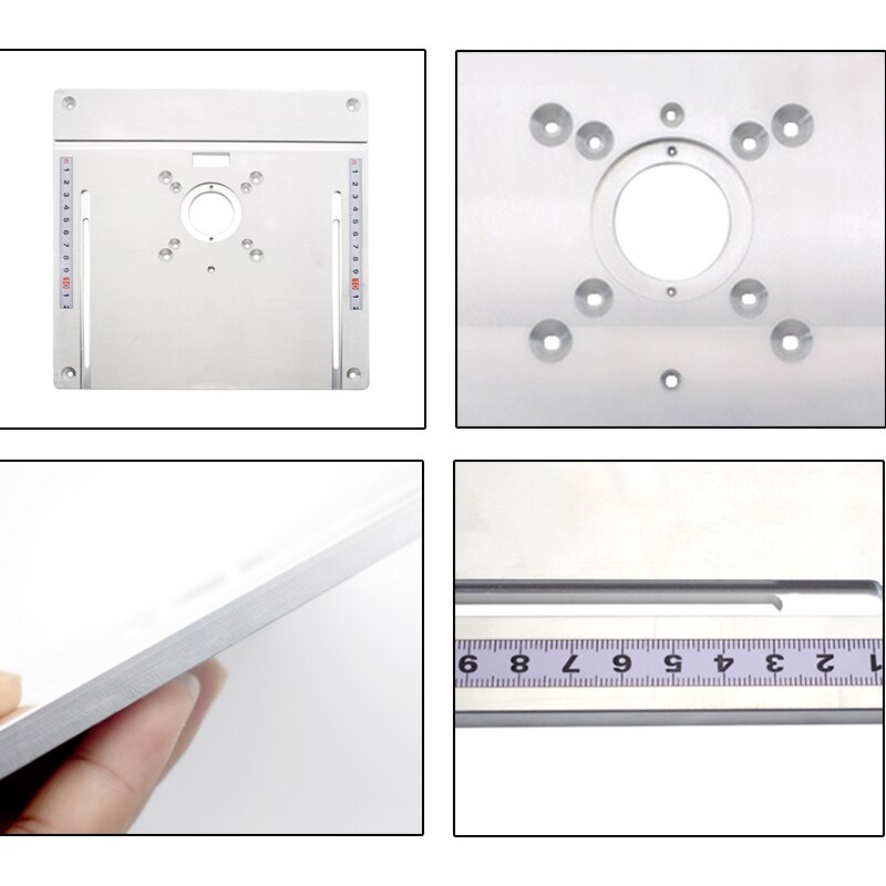 Router Table Aluminium Insert Plate Electric wood milling flip board with Miter Gauge Guide Table Saw Woodworking workbench