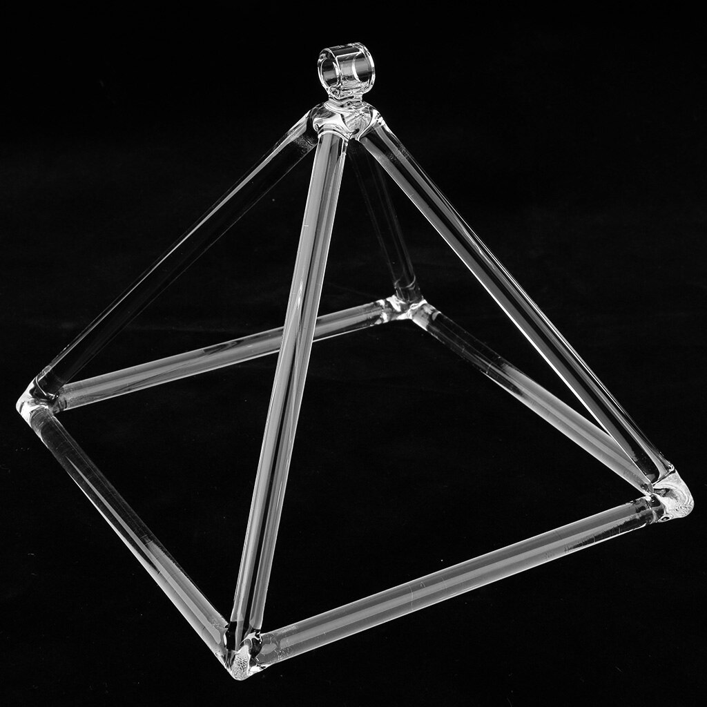 Bol de chant en cristal, Triangle pyramide de chant Transparent 10 en une Note, bol de Yoga artisanal
