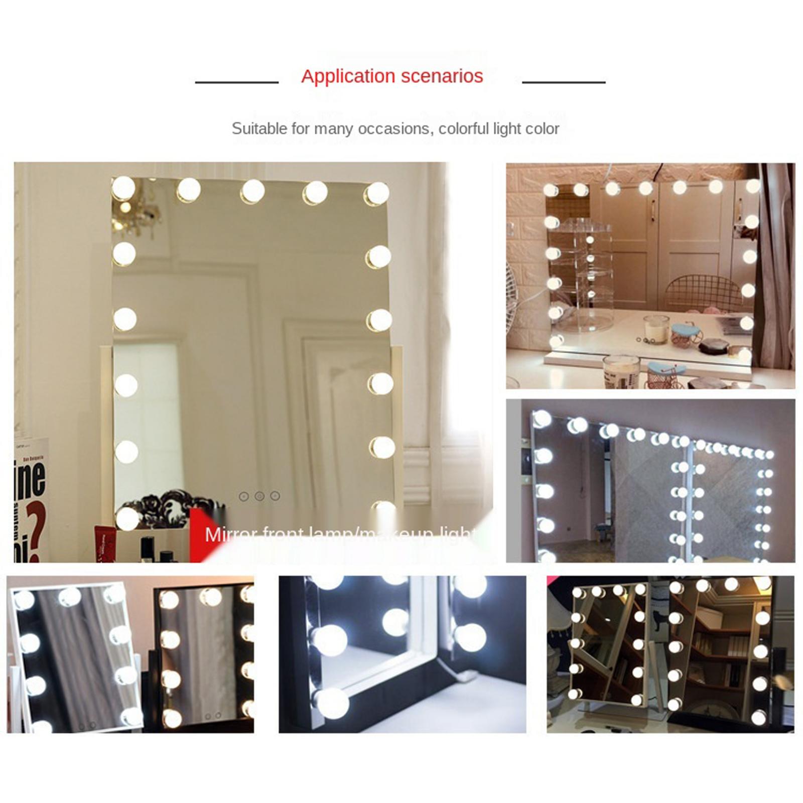 LED Vanity Mirror Lights Kit Hollywood Style Makeup Dressing Makeup Lights Vanity LED Lights Desk Mirror Kit