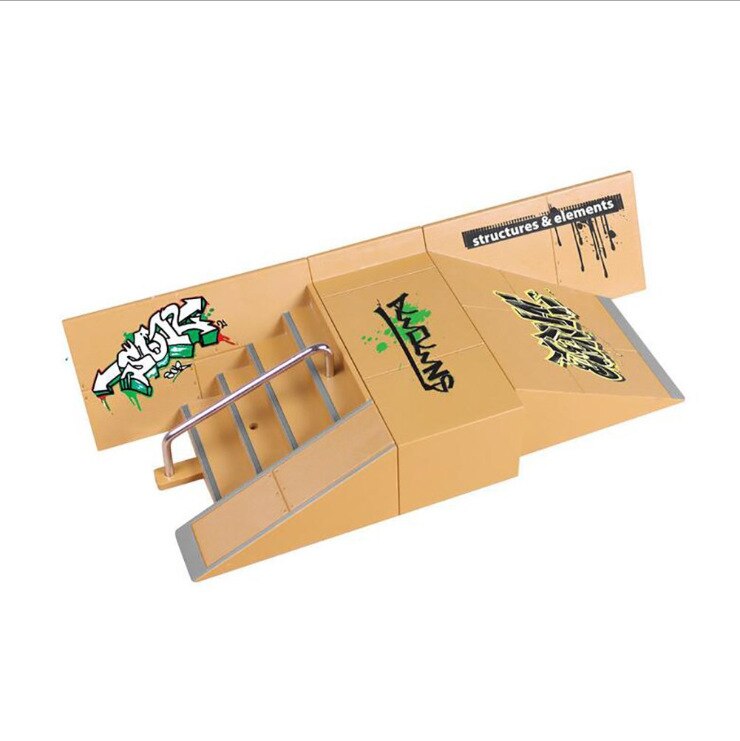 Mini Alloy Finger Skating Board miejsce połączenie zabawki dzieci deskorolka Ramp Track edukacyjne zestaw zabawek dla chłopca urodziny prezenty: O