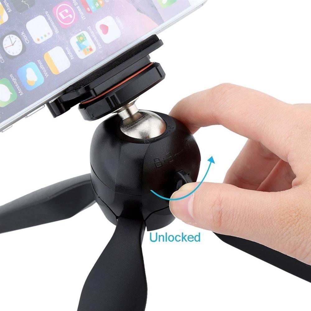 Mini Trípode de sobremesa estable para cámara de teléfono, cabeza de bola extraíble para cámaras DSLR/sin Espejo, luz LED DV para vídeo y Smartphone