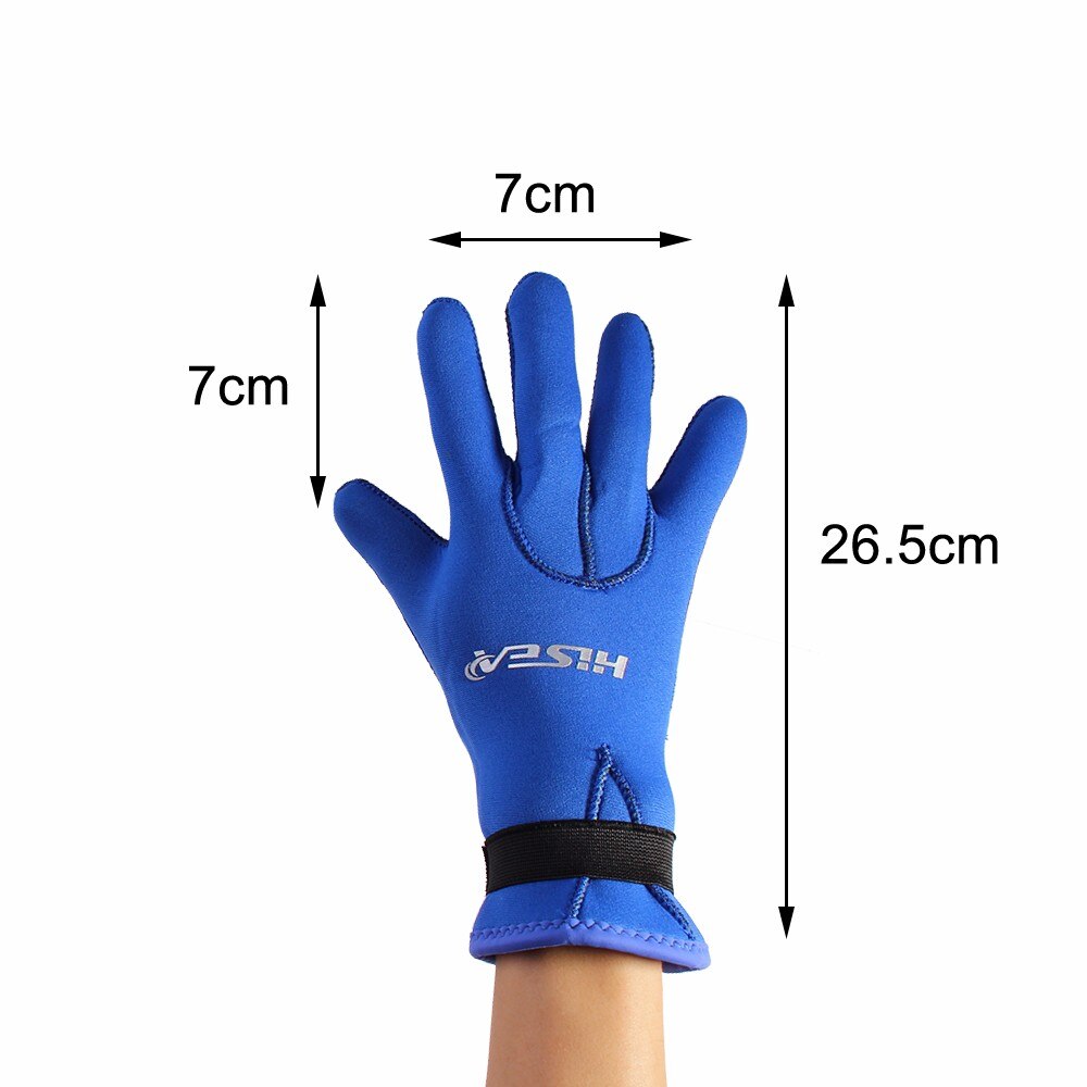 Neopreen 3Mm Duiken Handschoenen Outdoor Koude-Proof Winter Zwemmen Duikuitrusting Scuba Dive Snorkelen Vijf Vinger Handschoenen: Blue M