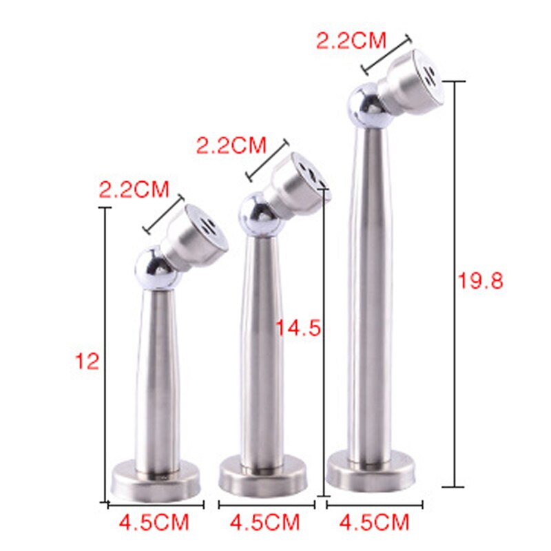 Lengthen Stainless Steel Magnetic Sliver Door Stop Stopper Holder Catch Floor Fitting With Screws For Bedroom Family Home Etc