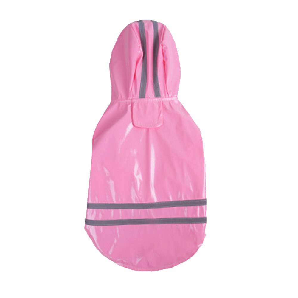 Summer Outdoor Puppy Pet Rain Coat S-XL Hoody Waterproof Jackets PU Raincoat for Dogs Cats Apparel Clothes: pink / XL