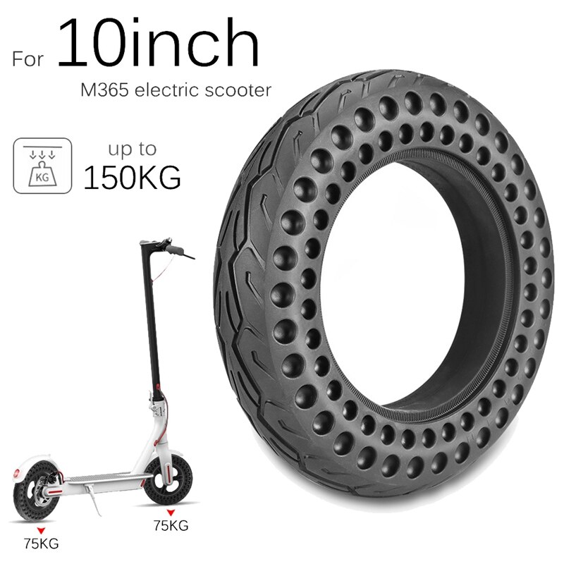 Elektrisk scooter dæk 10 tommer solidt dæk ikke-pneumatisk anti-punktering skridsikkert hjul dæk til xiaomi  m365