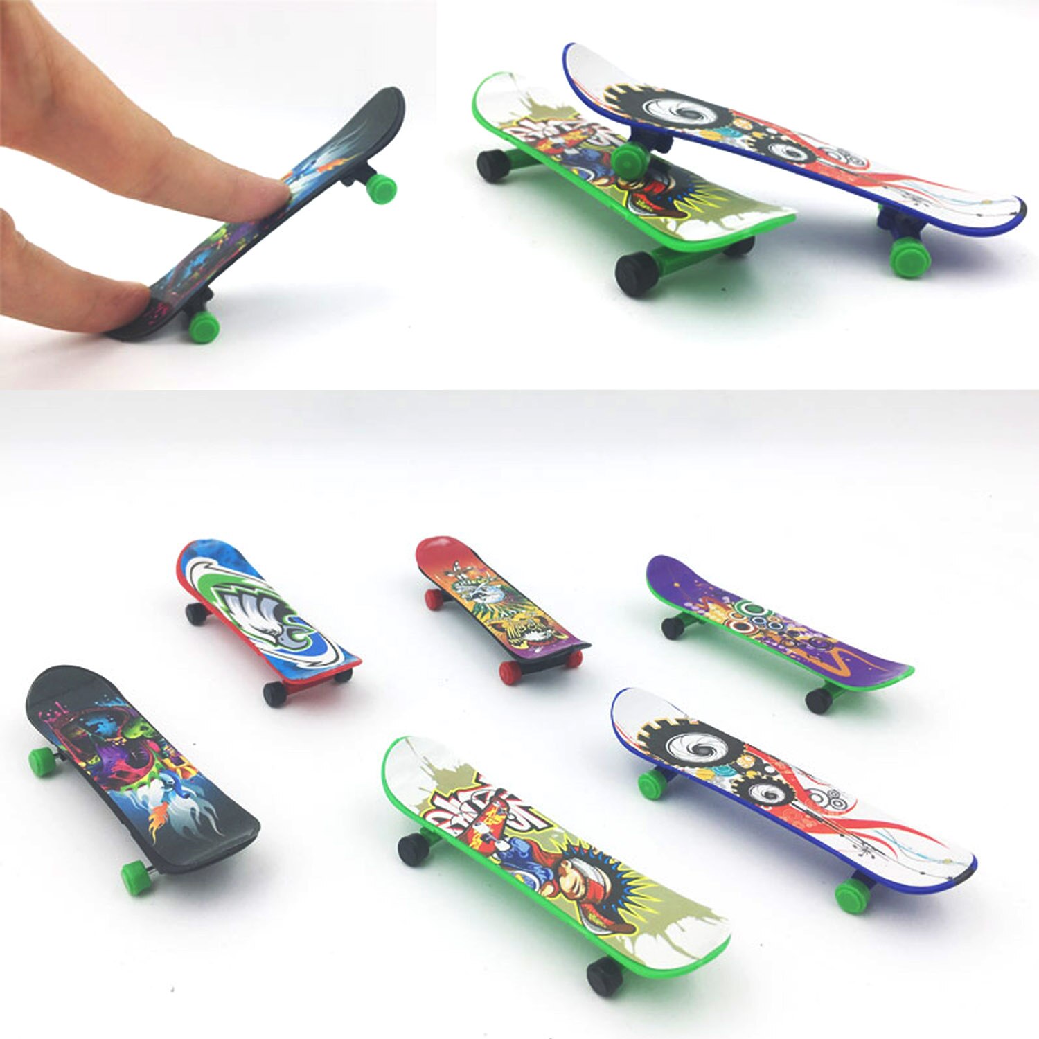 Besegad 10 PCS Plastic Mini Vinger Skateboards Toets Speelgoed voor Kids Kinderen Cirthday Christmas Party Willekeurige Stijl