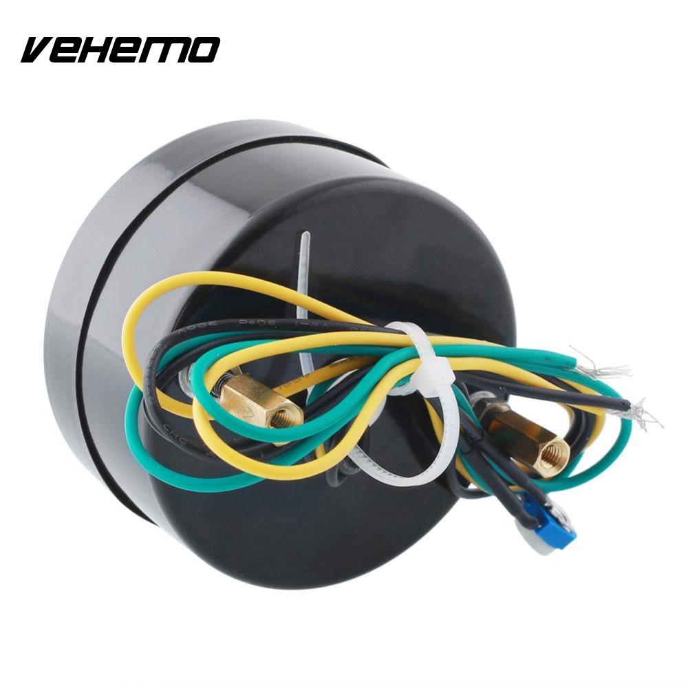 VEHEMO 2" 52mm Car Motorcycle Fuel Gauge LED Fuel Level Moto Meter Gauge Fuel Level Sensor 12V Aluminum Alloy Car Styling