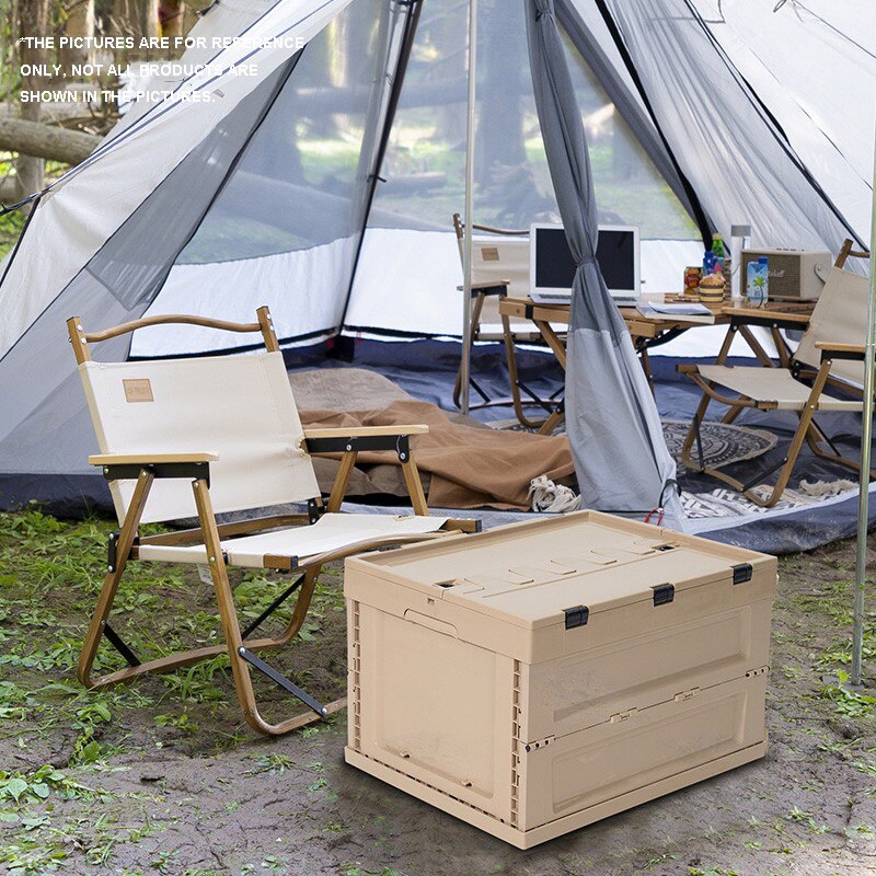 60L Large Capacity Folding Storage Box Outdoor Camping Folding Folding Furniture Collapsible Car Trunk Car Food Container