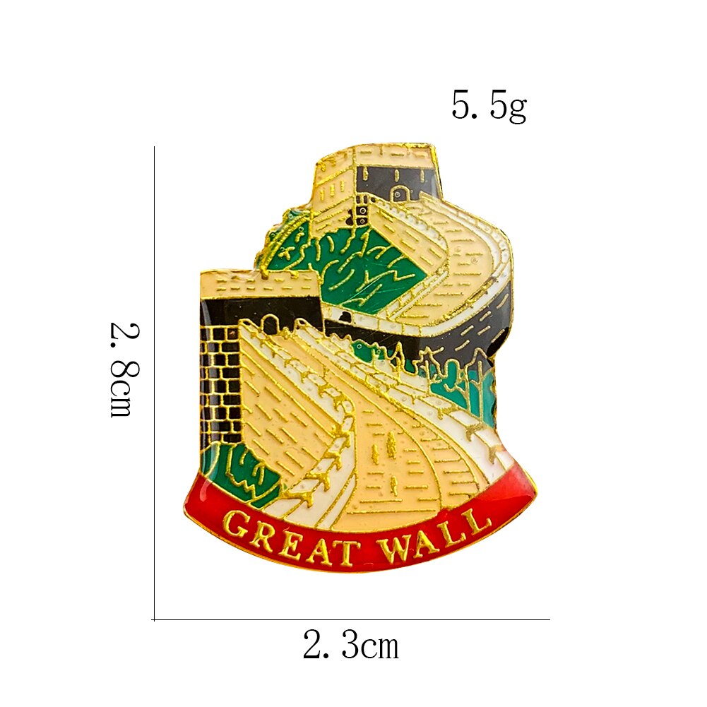 Nationale Badge Chinese De Grote Muur Pin Souvenir China Reizen Kraag Broche Tas Rugzak Jas Reclame Sieraden Medaille: Default Title