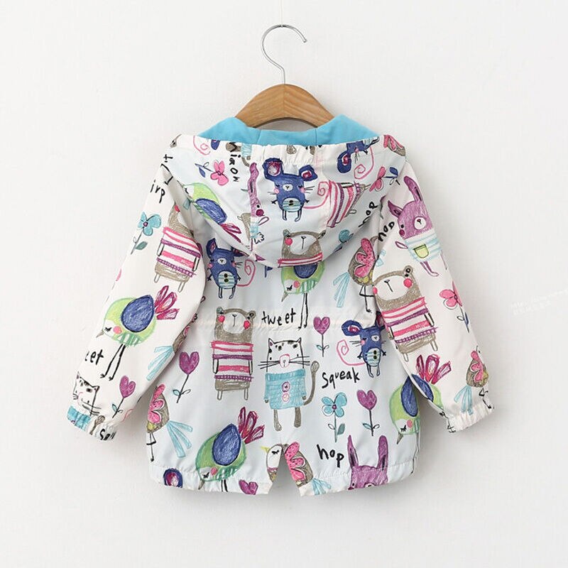 Autunno Del bambino Delle Ragazze Dei Ragazzi Del bambino Del Gatto Della Chiusura Lampo del Rivestimento del Cappotto A Maniche Lunghe per Bambini con Cappuccio Outwear Moda Bambini Vestiti di Inverno