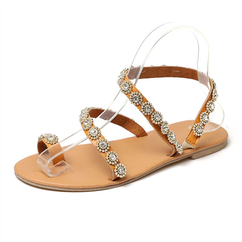 Women Sandals Flip Flops Beach Shoes Woman Crystal Summer Ladies Shoes Large Size Flat Gladiator Sandals for Women 35-43 WSH3322: 7