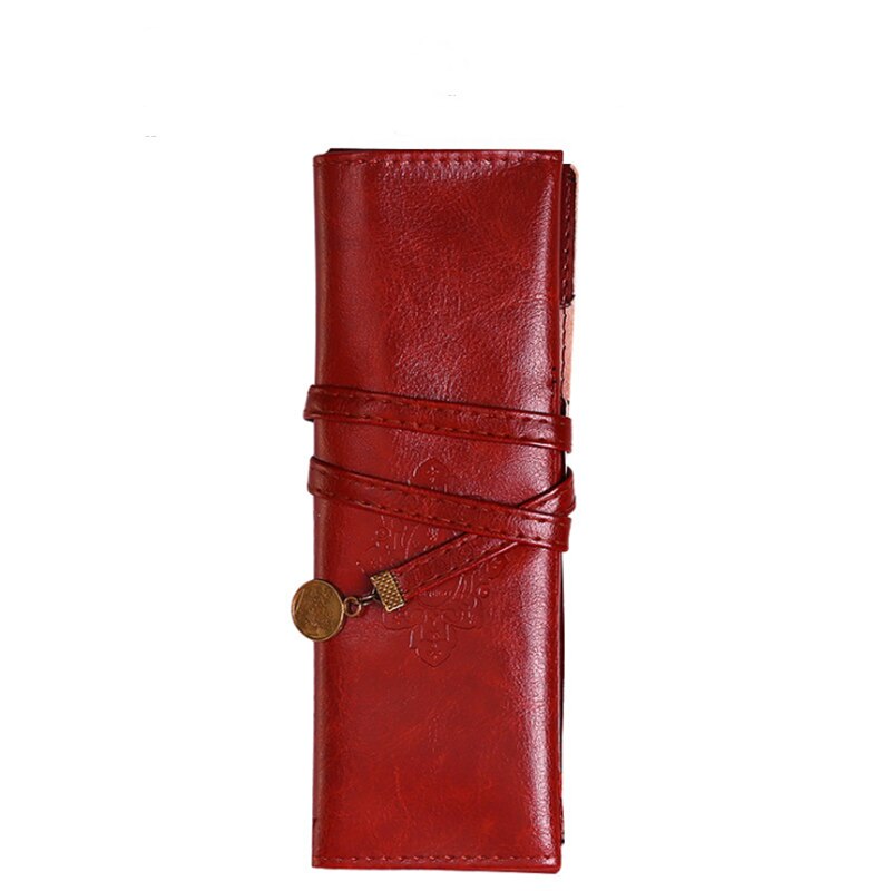 1 stuk leren etui, retro vintage etui, draagbare tas voor make-upkwasten, schoolbenodigdheden, etui's