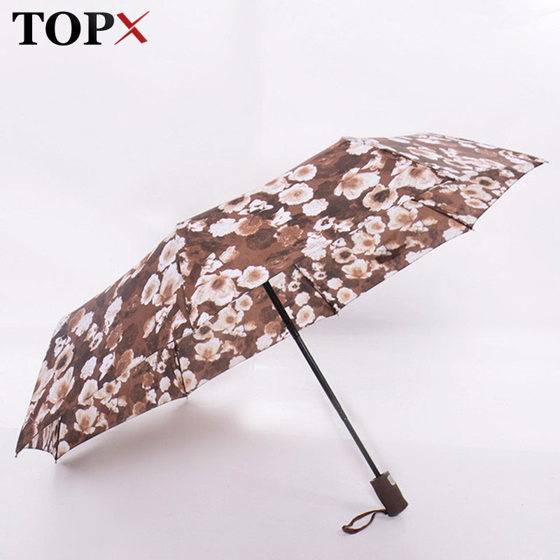 Flower Automatic Umbrella Rain Women Men 3Fold Light and Durable Strong Colourful Umbrellas Kids Rainy Sunny